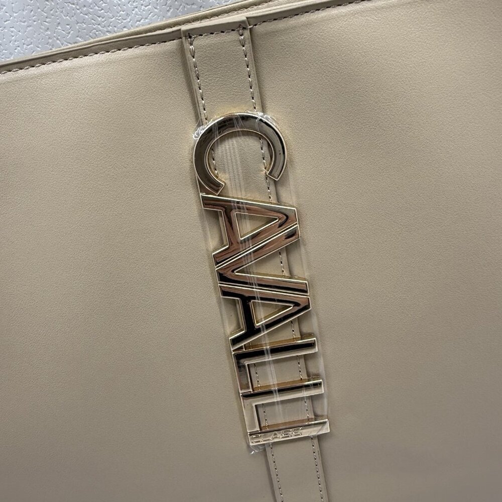 Cavalli Class Sandra Shopper Tote Almond Buff Logo Shoulder Bag Large Neutral - Picture 3 of 13